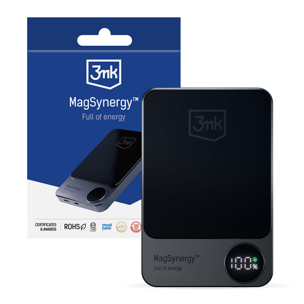 3mk MagSynergy Power Bank 10000mAh - Fekete (5903108497381)-0