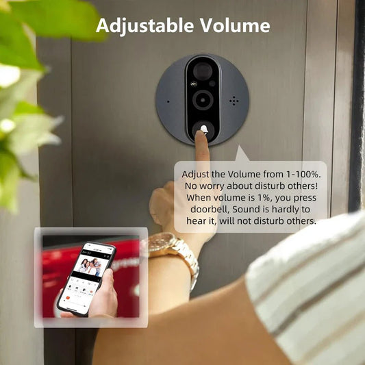 NNEOBA WiFi Smart Peephole Camera Doorbell - GearHaus
