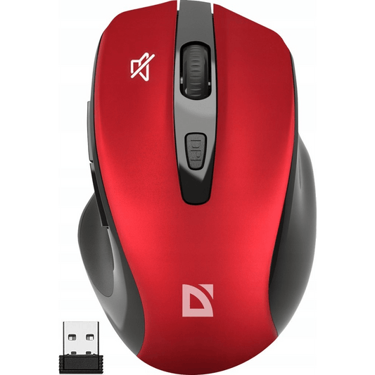 Mysz Defender Mysz bezprzewodowa Defender PRIME MB - 053 optyczna bezklikowa silent 1600dpi czerwona (52052) - GearHaus