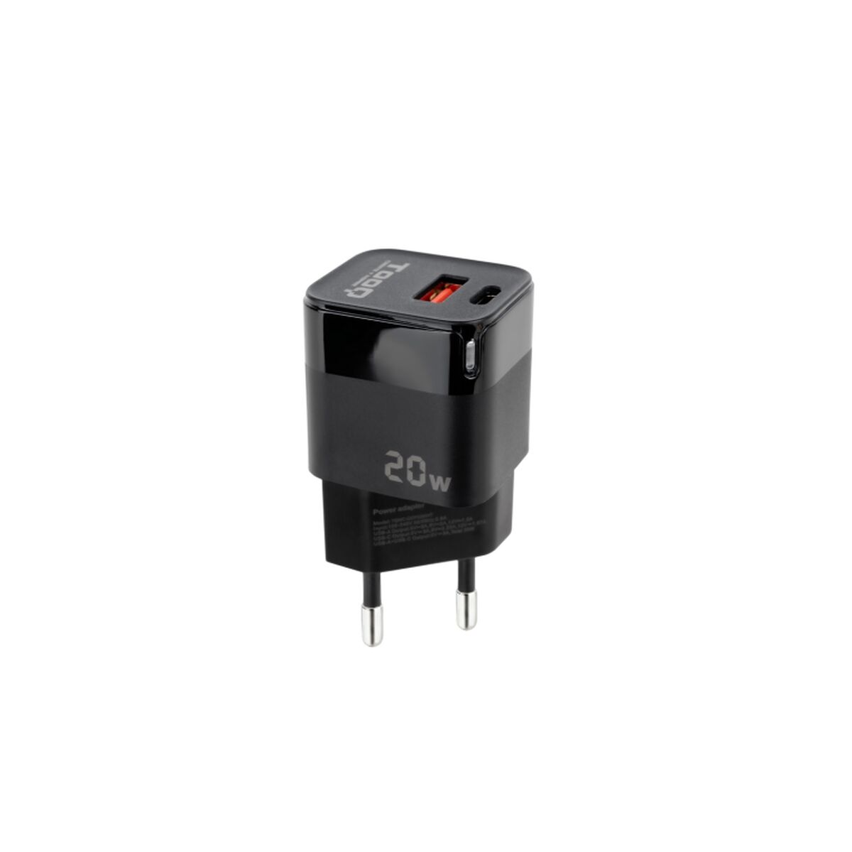 Wall Charger TooQ TQWC - QCPD20 Black 20 W - GearHaus