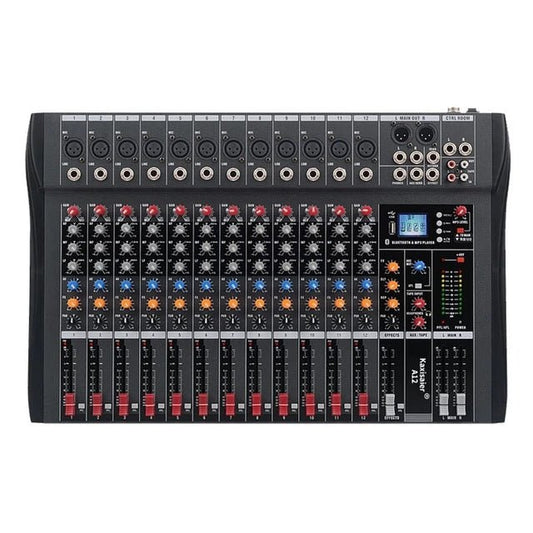 NNEDSZ Hridz 12 Channel Mixing Console Live Studio Audio DJ Mixer Sound Board USB Interface - GearHaus