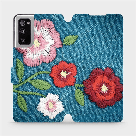Flip mobile phone case Samsung Galaxy S20 FE - MD05P Denim flowers (5903516466412) - GearHaus
