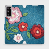Flip mobile phone case Samsung Galaxy S20 FE - MD05P Denim flowers (5903516466412) - GearHaus