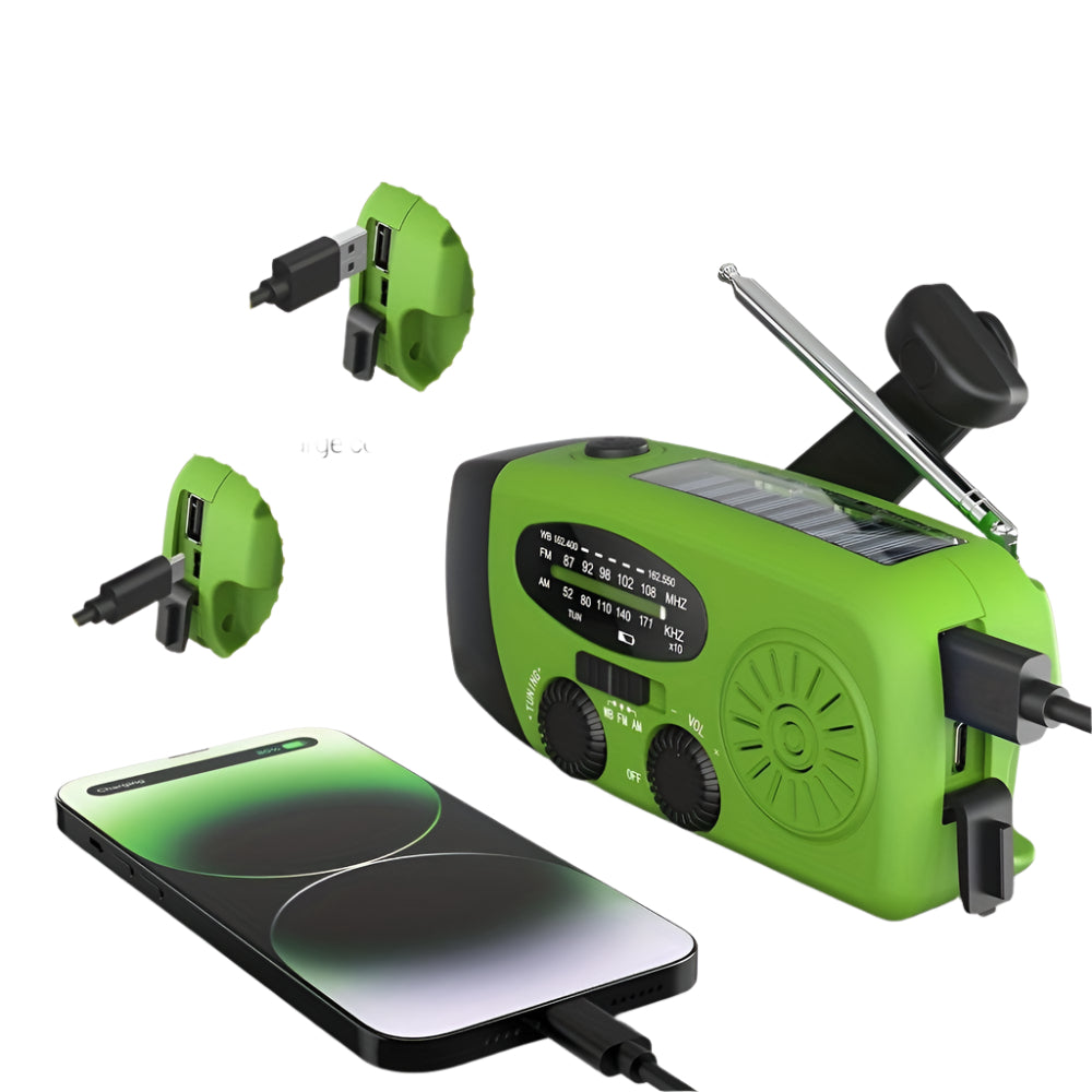 Portable Emergency Radio with Power Bank & Flashlight-0