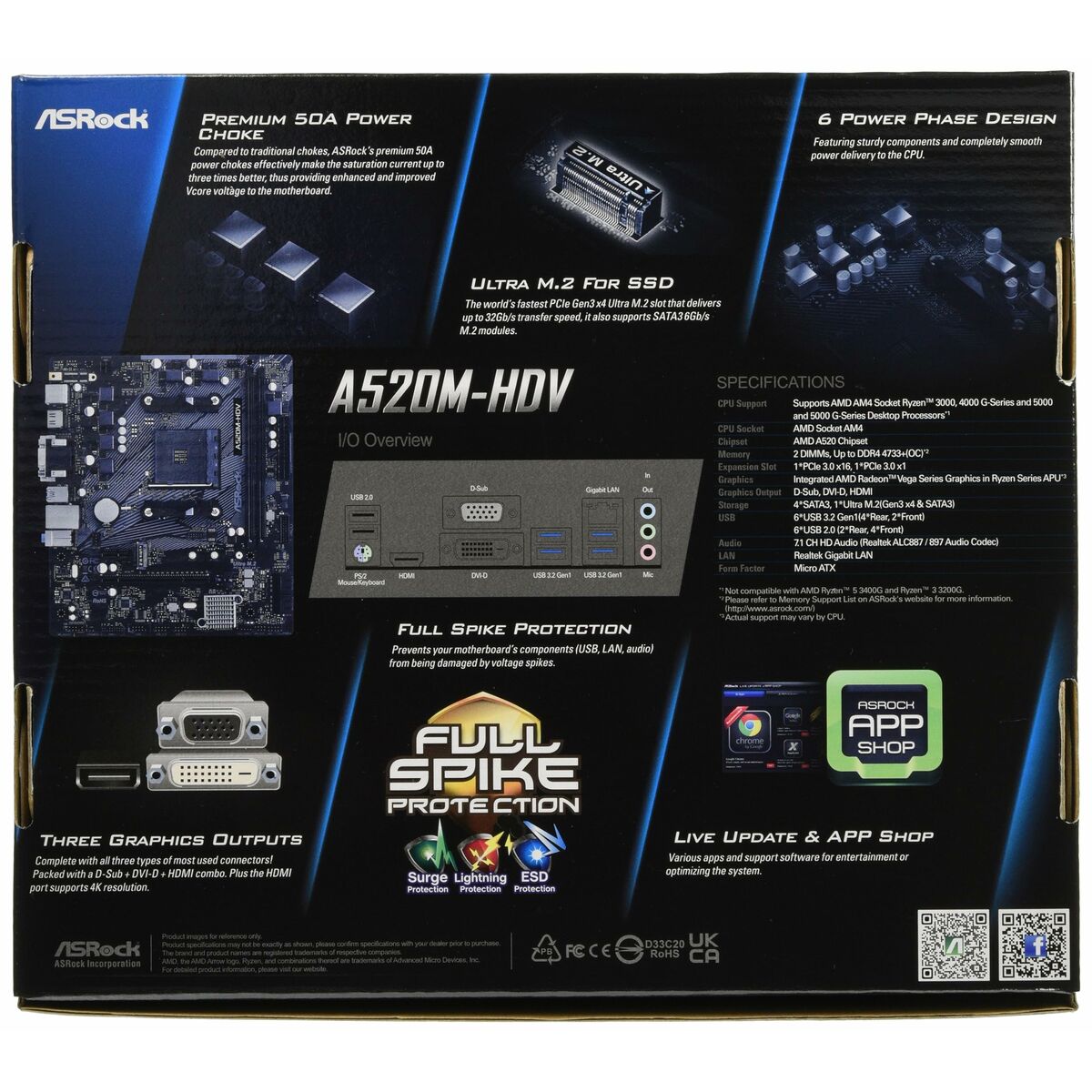 Motherboard ASRock A520M - HDV AMD A520 - GearHaus