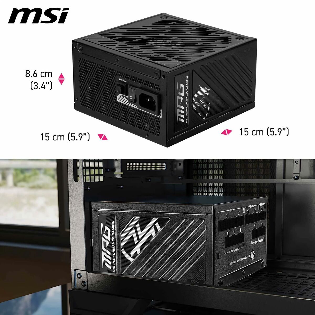 Power supply MSI 306 - 7ZPFX11 - CE0 80 Plus Gold ATX - GearHaus