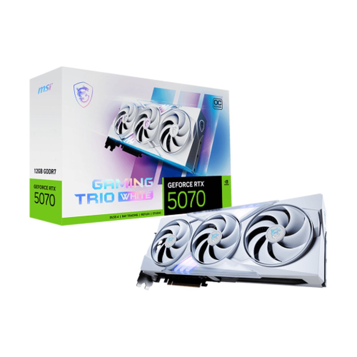 Graphics card MSI GEFORCE RTX 5070 12G GAMING TRIO OC WHITE nvidia geforce rtx 5070 12 GB GDDR6X - GearHaus