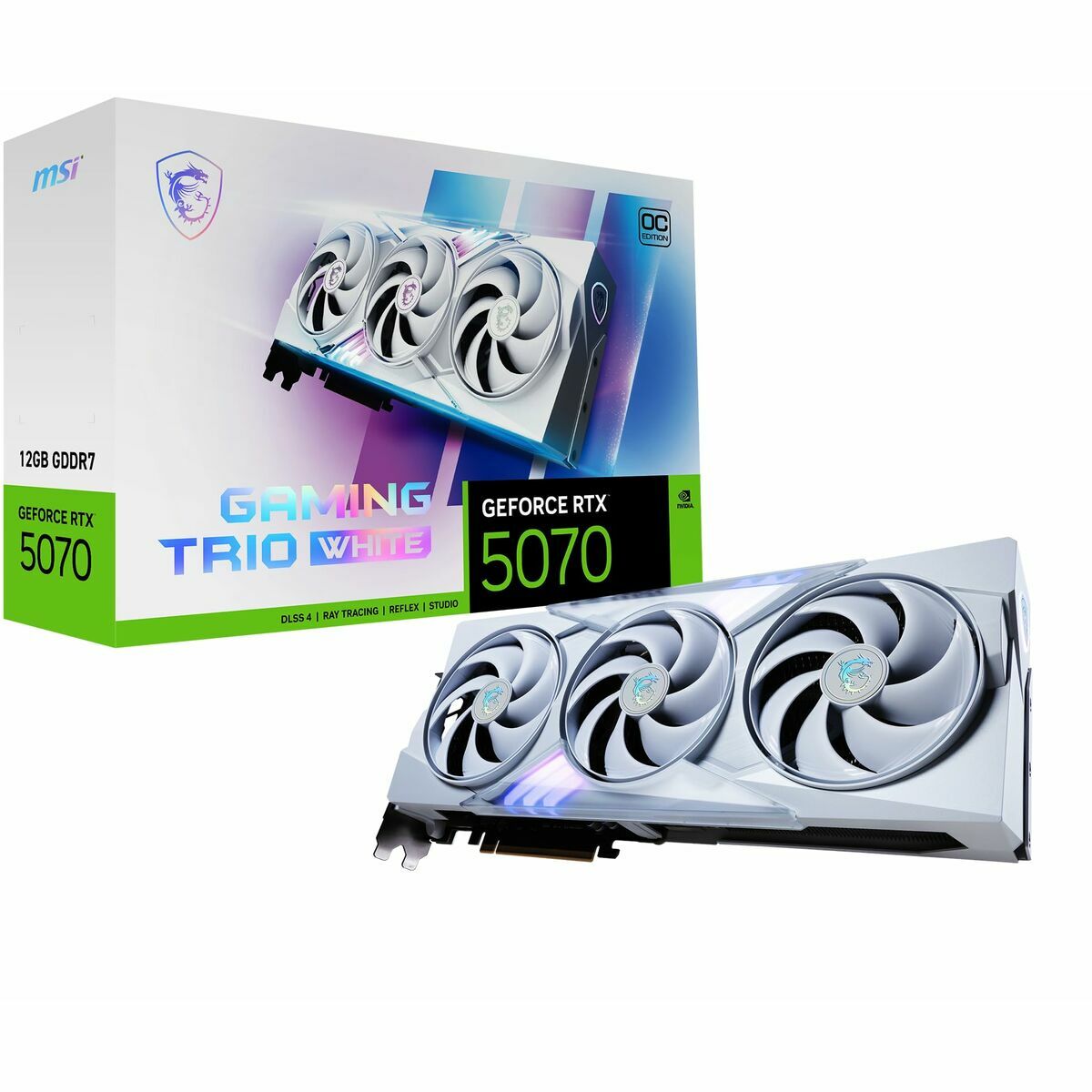 Graphics card MSI GEFORCE RTX 5070 12G GAMING TRIO OC WHITE nvidia geforce rtx 5070 12 GB GDDR6X - GearHaus