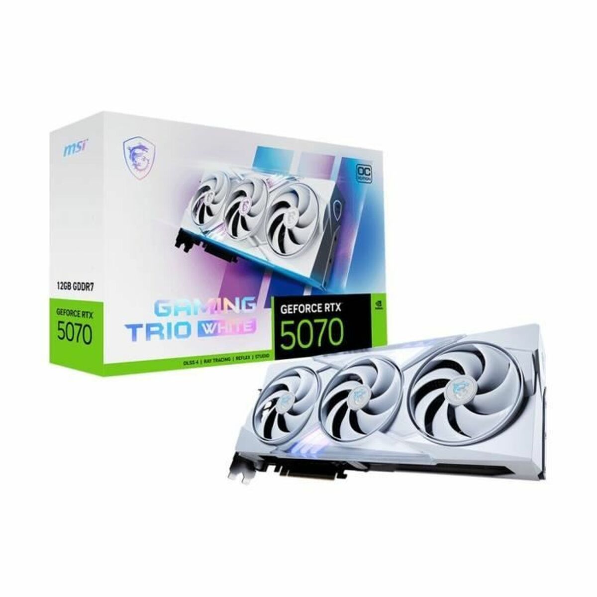 Graphics card MSI GEFORCE RTX 5070 12G GAMING TRIO OC WHITE nvidia geforce rtx 5070 12 GB GDDR6X - GearHaus