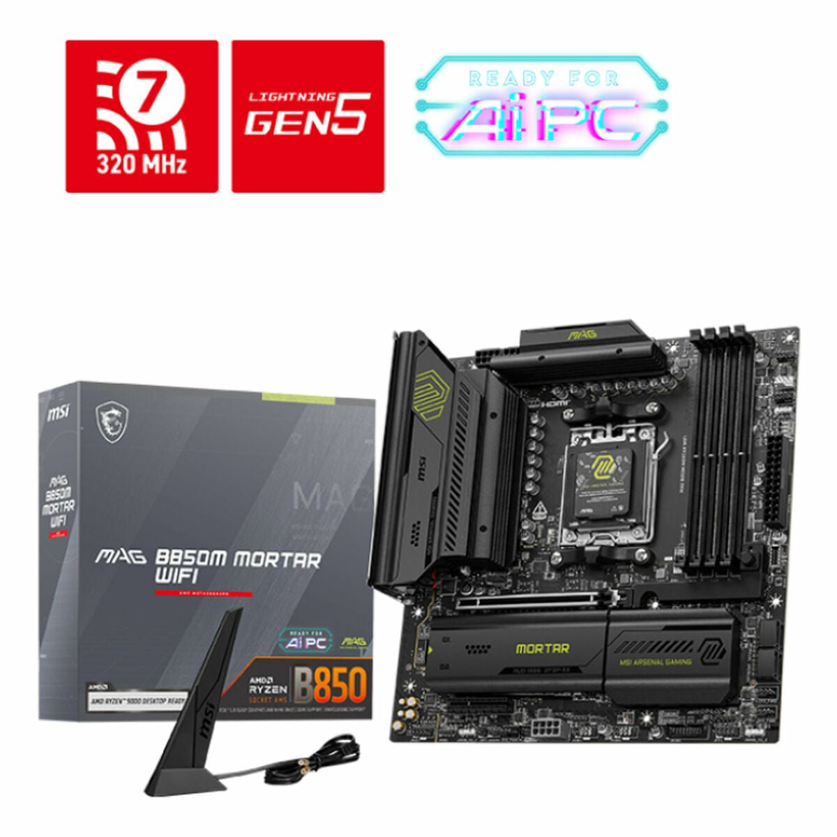 Motherboard MSI MAG B850M MORTAR WIFI AMD AM5 - GearHaus