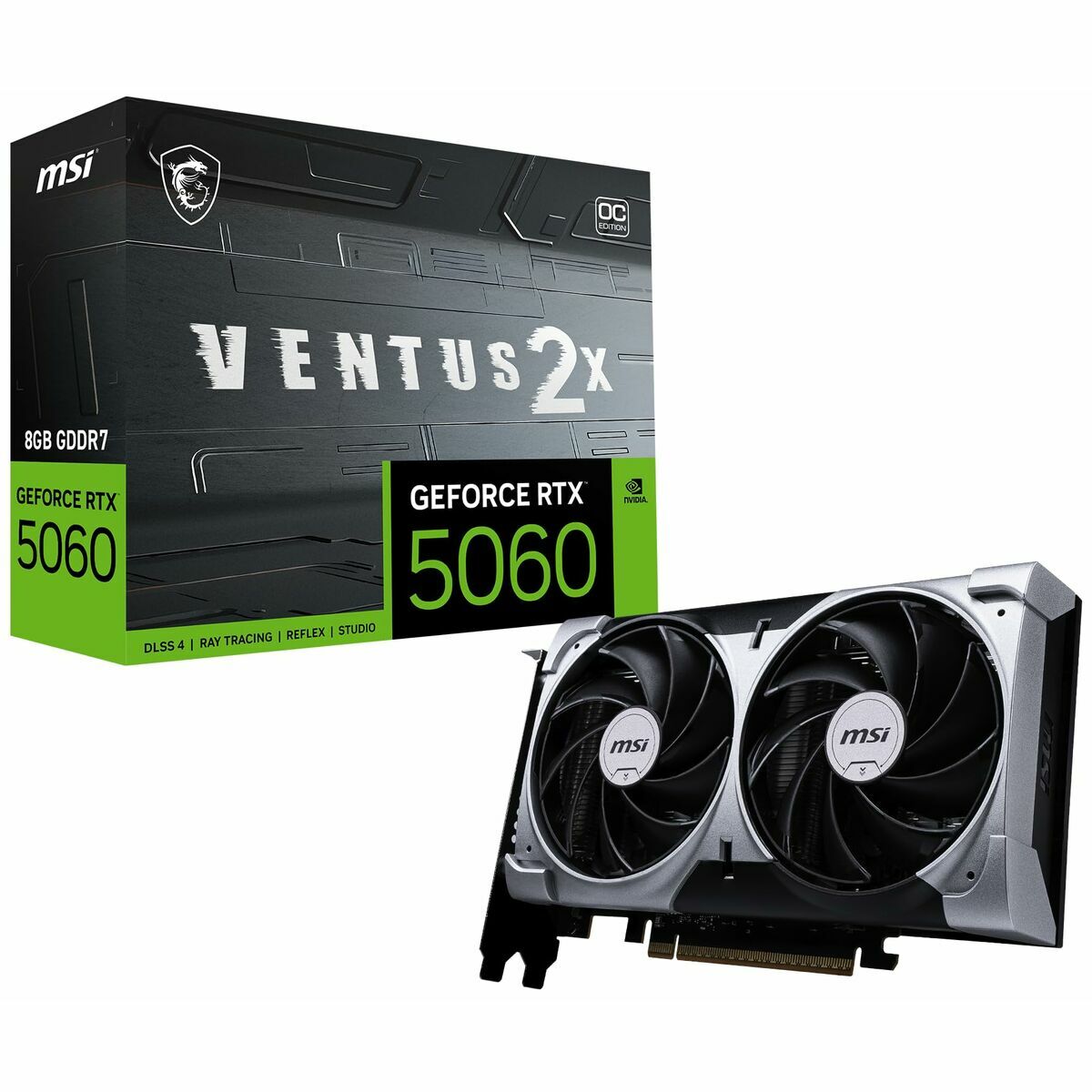 Graphics card MSI RTX 5060 8G VENTUS 2X OC GEFORCE RTX 5060 8 GB GDDR7 - GearHaus