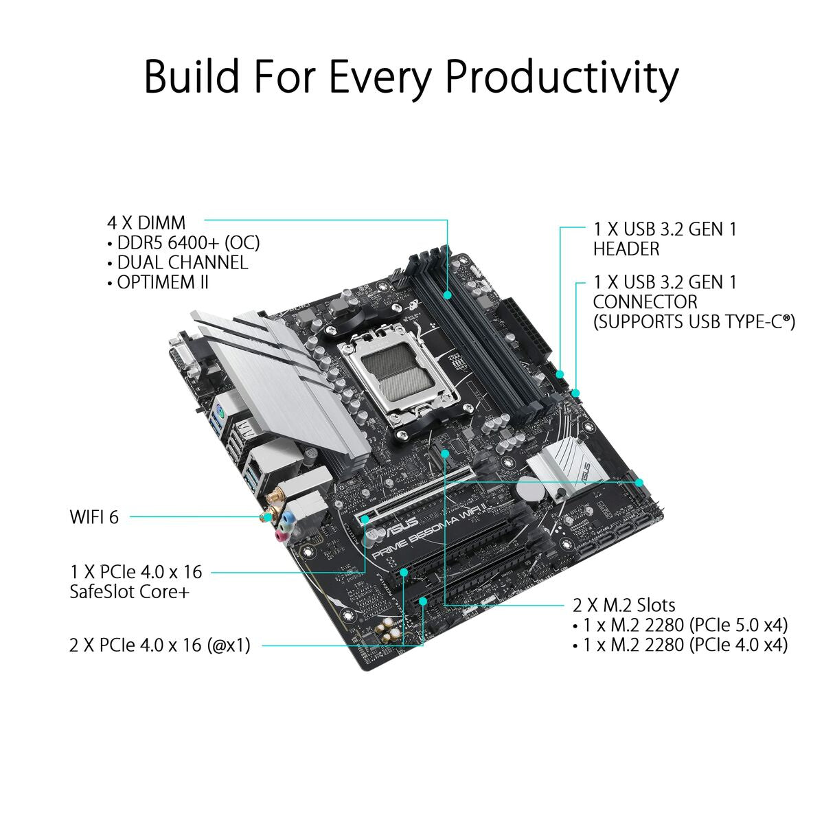 Motherboard Asus AMD AM5 AMD AMD B650 - GearHaus