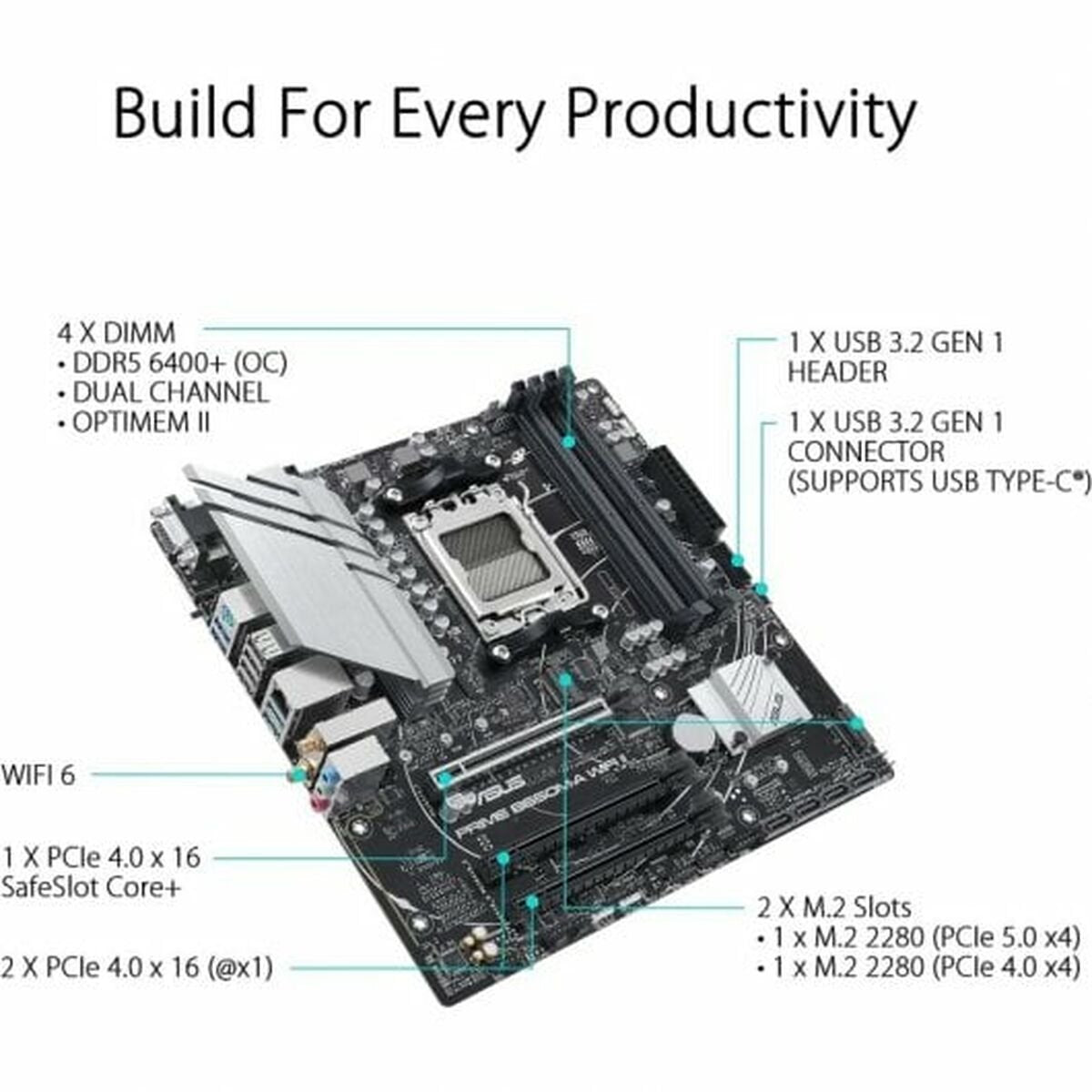Motherboard Asus AMD AM5 AMD AMD B650 - GearHaus