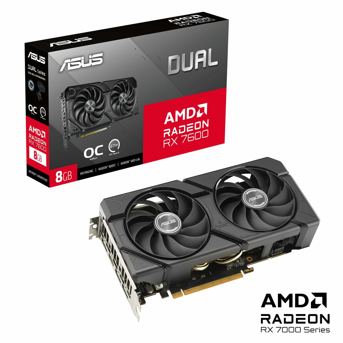Graphics card Asus RX7600 - O8G - EVO 8 GB GDDR6 - GearHaus