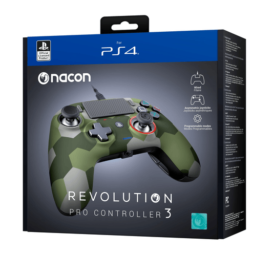 Controller cu fir Nacon Revolution Pro Controller 3 pentru Playstation 4, Verde Camo (PS4OFPADRPC3GREEN) - GearHaus