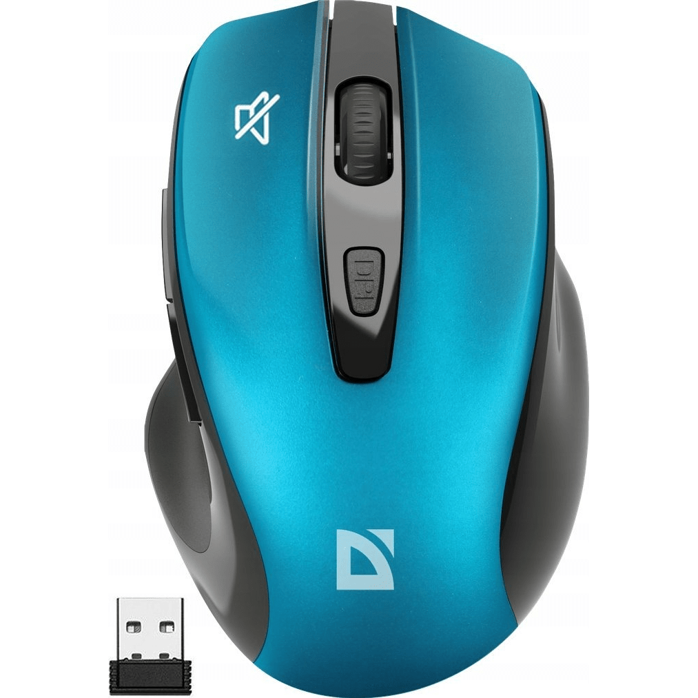 Mysz Defender Mysz bezprzewodowa Defender PRIME MB - 053 optyczna bezklikowa silent 1600dpi niebieska (52054) - GearHaus