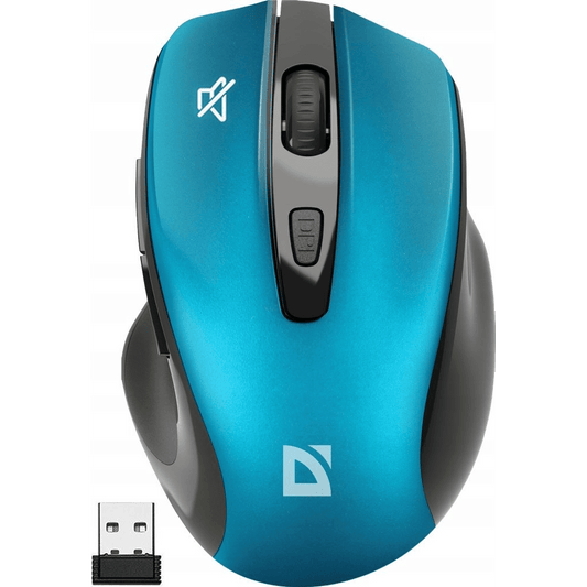 Mysz Defender Mysz bezprzewodowa Defender PRIME MB - 053 optyczna bezklikowa silent 1600dpi niebieska (52054) - GearHaus