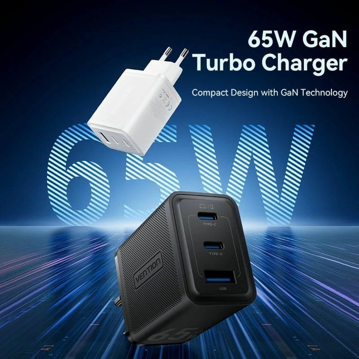 Wall Charger Vention FERB0 - EU 65 W - GearHaus