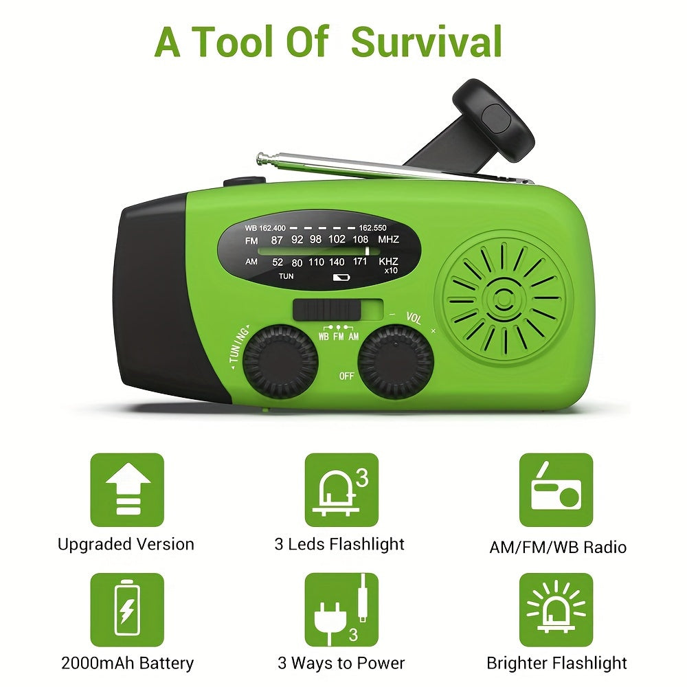 Portable Emergency Radio with Power Bank & Flashlight-4