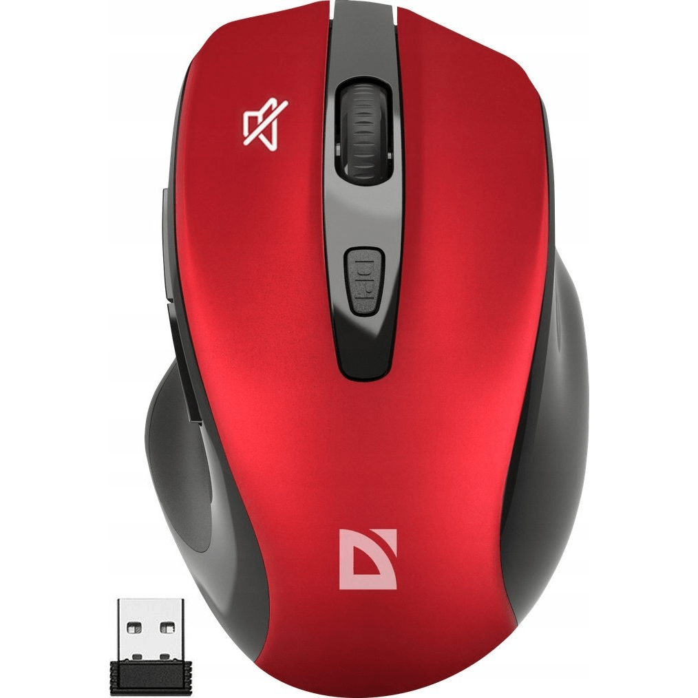 Mysz Defender Mysz bezprzewodowa Defender PRIME MB - 053 optyczna bezklikowa silent 1600dpi czerwona (52052) - GearHaus