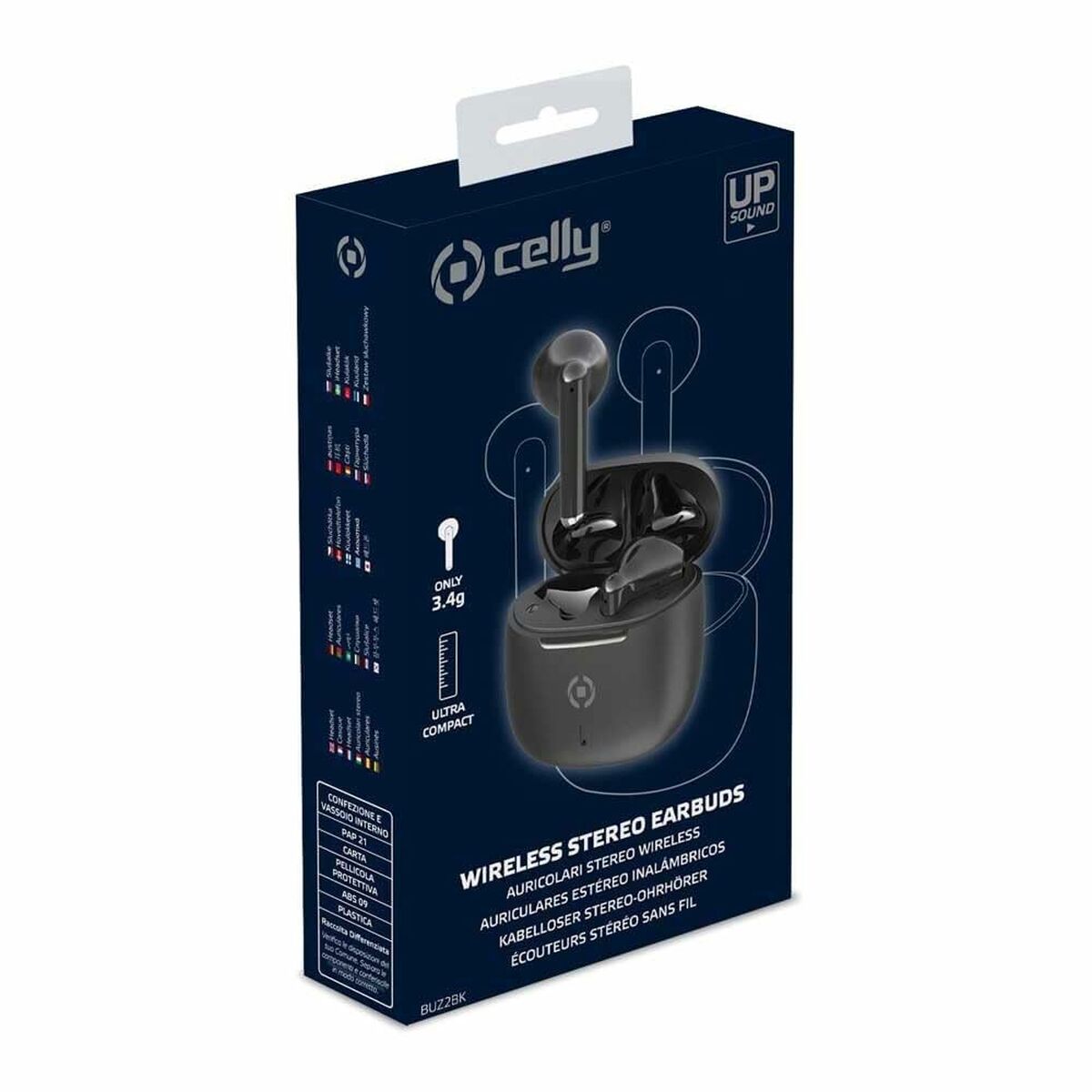 Bluetooth Headset with Microphone Celly BUZ2 Black - GearHaus