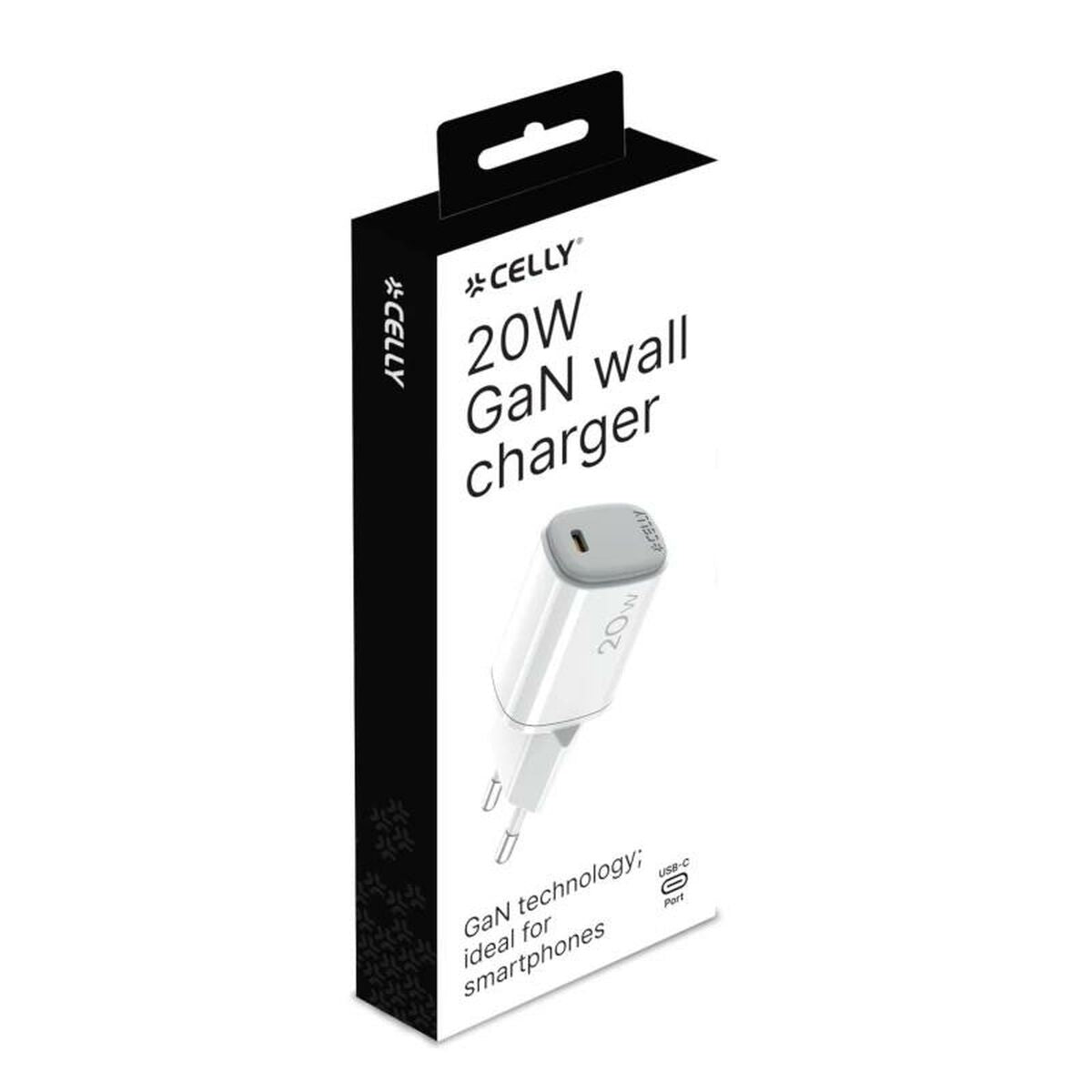 Wall Charger Celly UPTC1USBC20WWH White - GearHaus