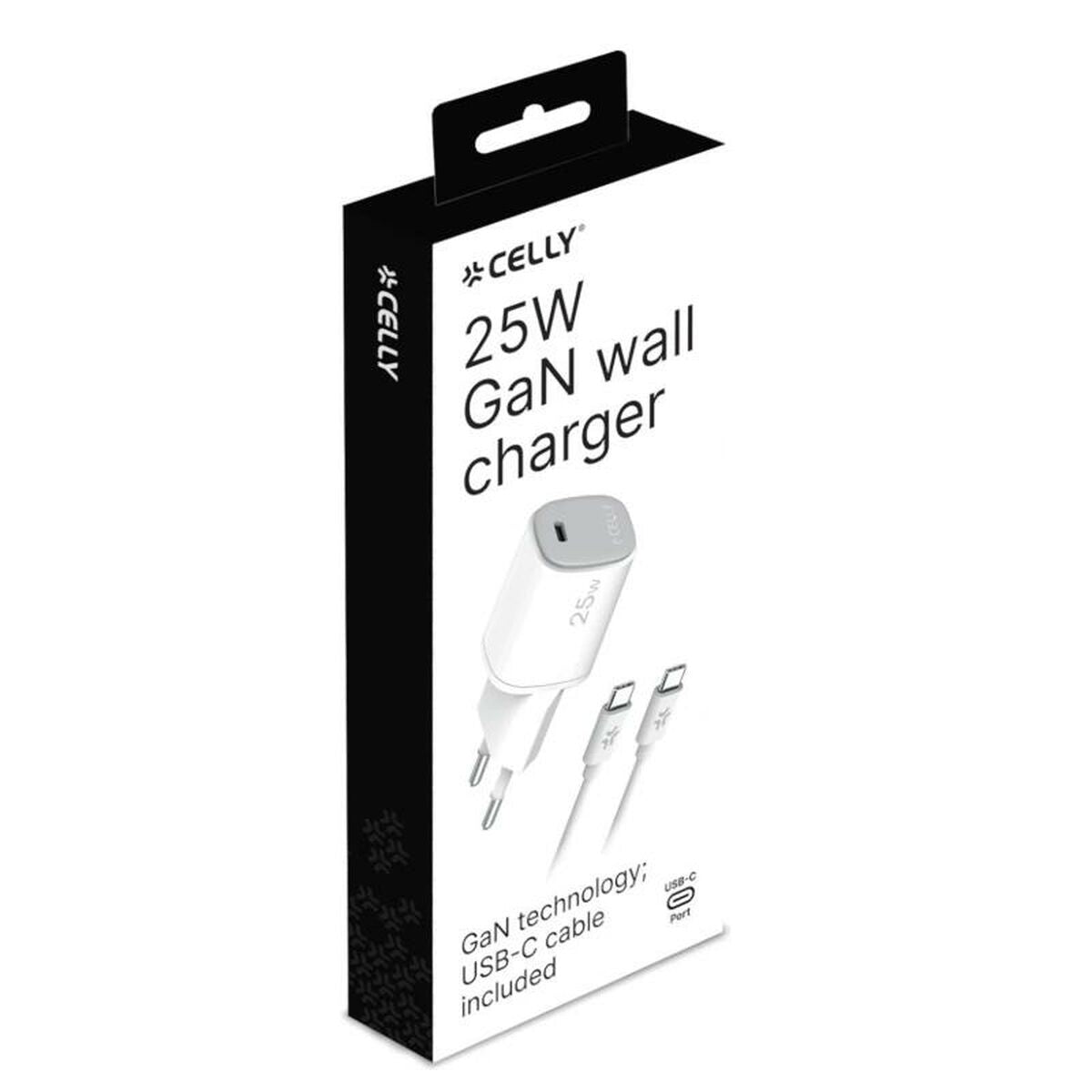 USB Cable Celly UPTC1USBC25WCTC White - GearHaus