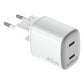 Wall Charger Celly UPTC2USBC45WWH White - GearHaus