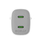 Wall Charger Celly UPTC2USBC45WWH White - GearHaus