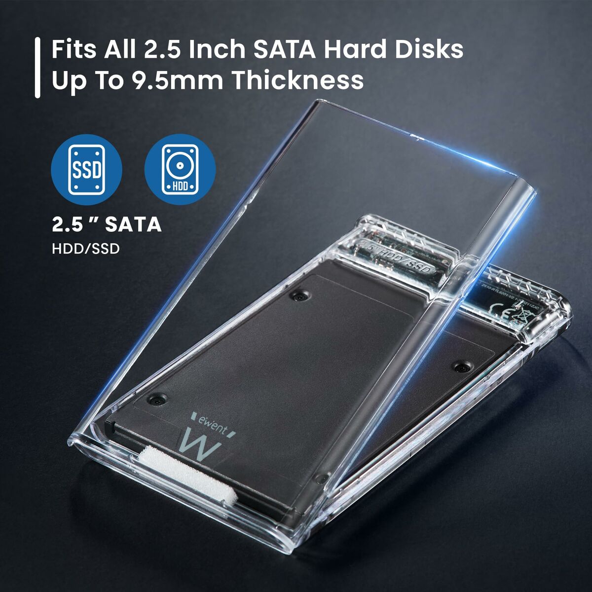 External Hard Drive Ewent EW7064 Transparent - GearHaus