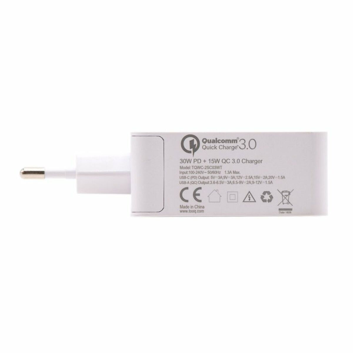 USB Wall Charger TooQ TQWC - 2SC03WT White 48 W - GearHaus