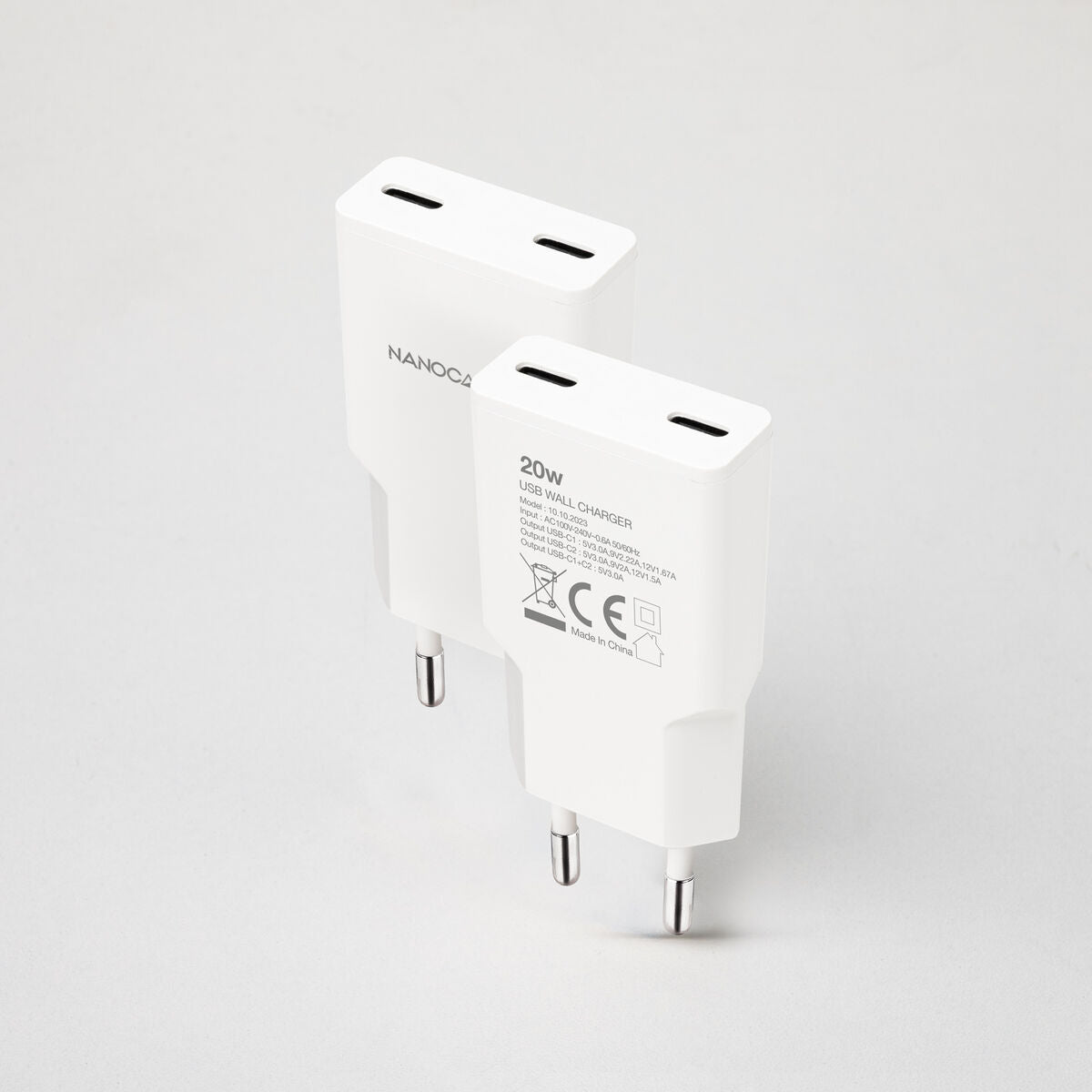 Wall Charger NANOCABLE 10.10.2023 White 20 W - GearHaus