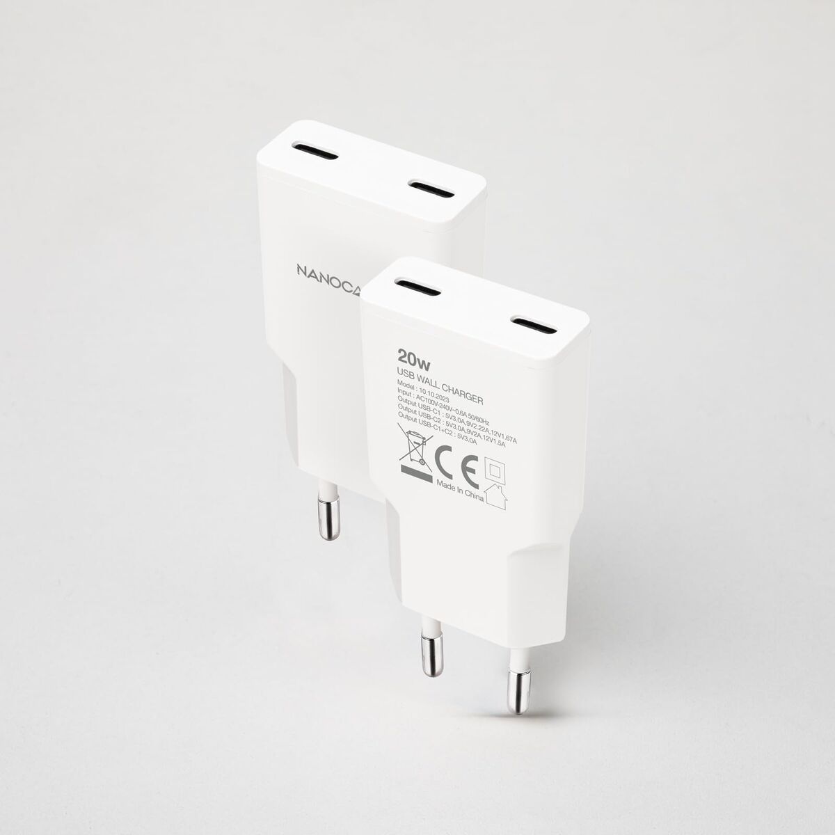 Wall Charger NANOCABLE 10.10.2023 White 20 W - GearHaus