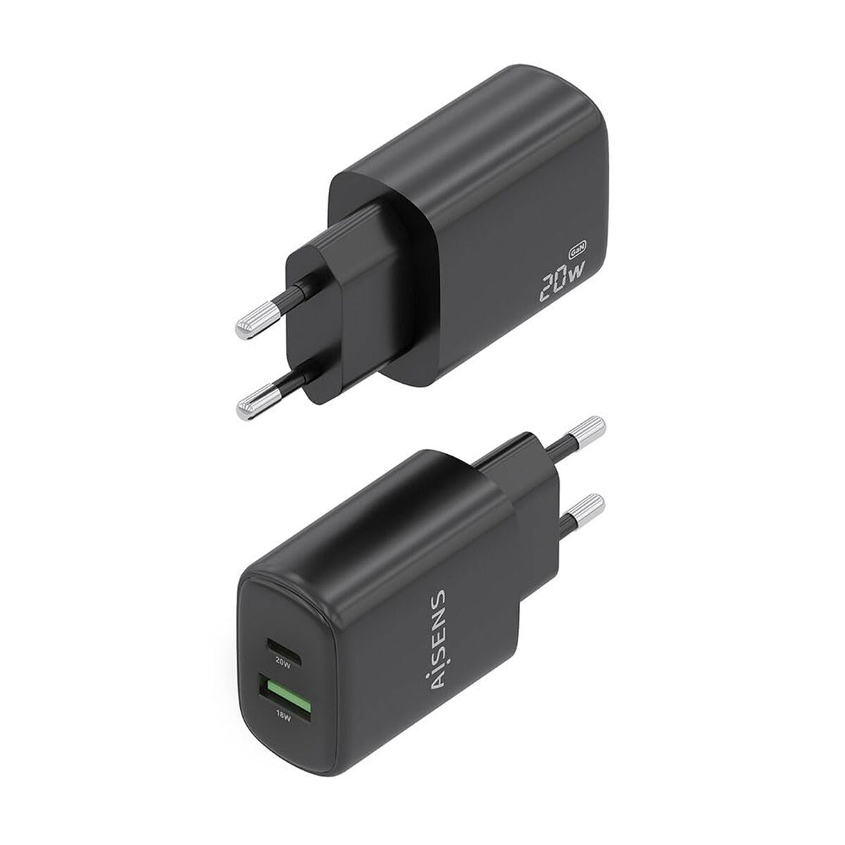 Wall Charger Aisens A110 - 0910 Black 20 W - GearHaus