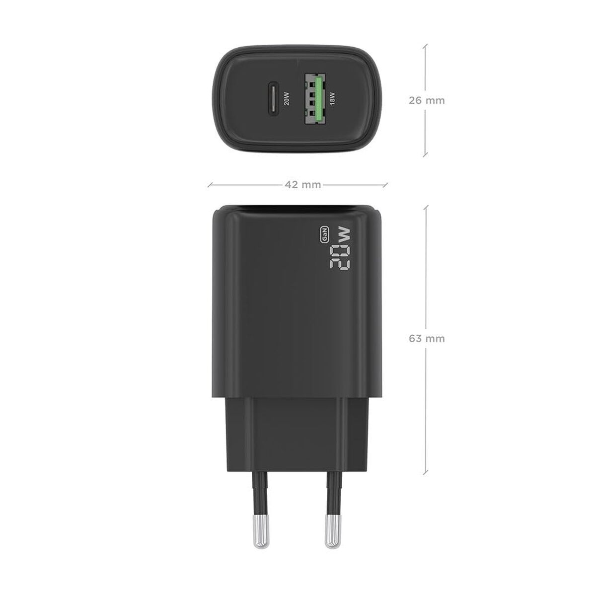 Wall Charger Aisens A110 - 0910 Black 20 W - GearHaus