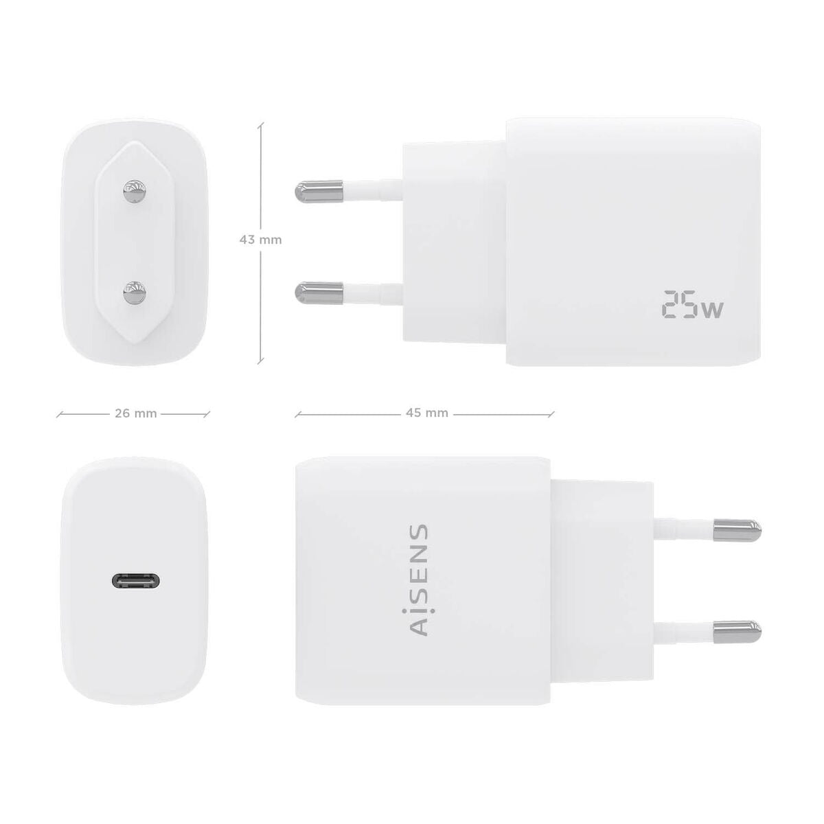 Wall Charger Aisens A110 - 0756 White 25 W 50 W - GearHaus