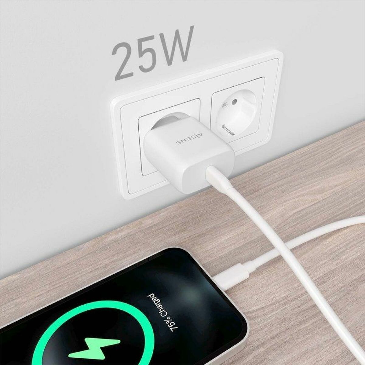Wall Charger Aisens A110 - 0756 White 25 W 50 W - GearHaus