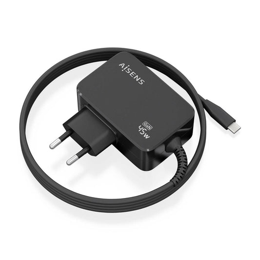 Wall Charger Aisens ASCH - 1PD45WL032 - BK Black 45 W (1 Unit) - GearHaus