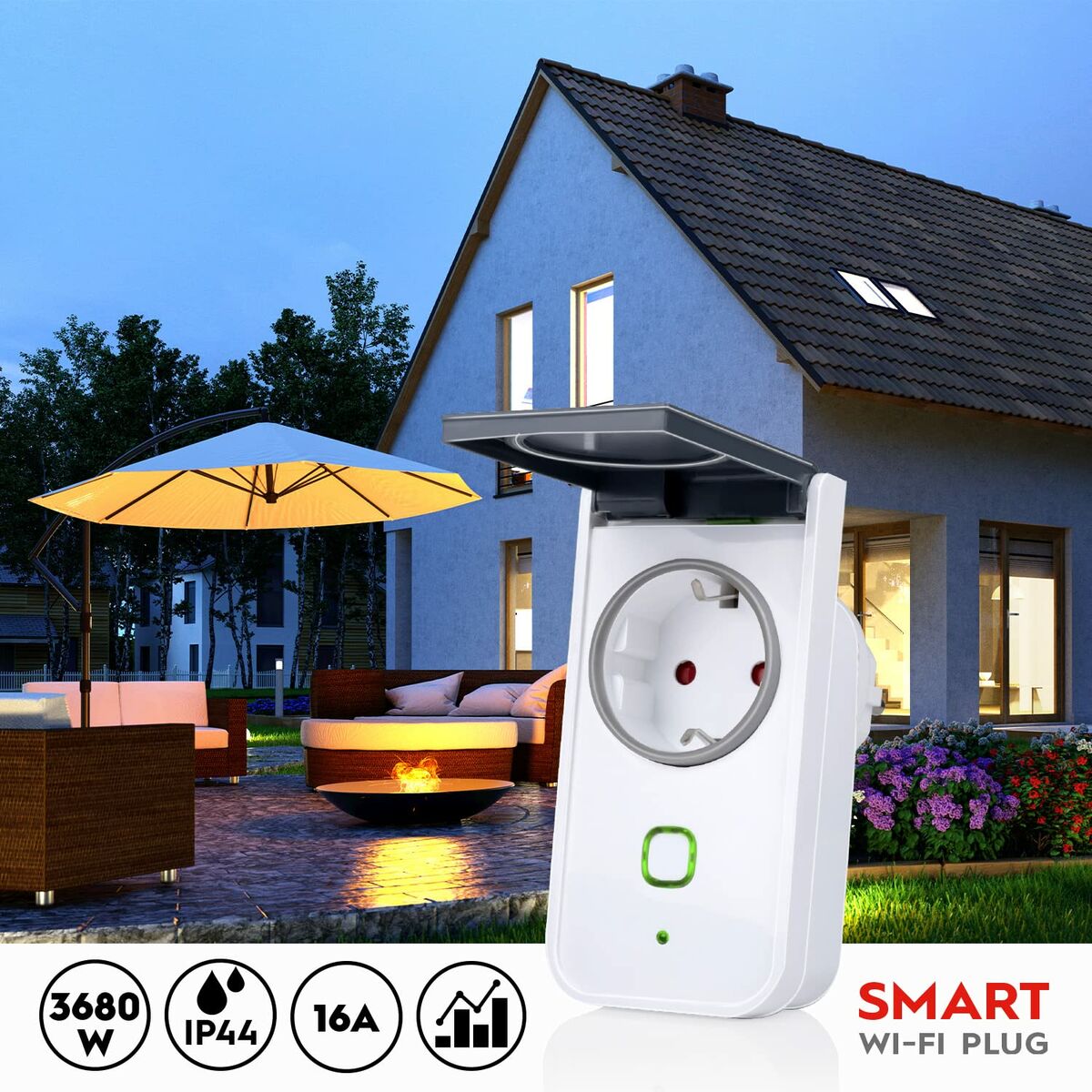 Smart Plug Alpina Smart Home Exterior Wi - Fi 230 V 16 A - GearHaus