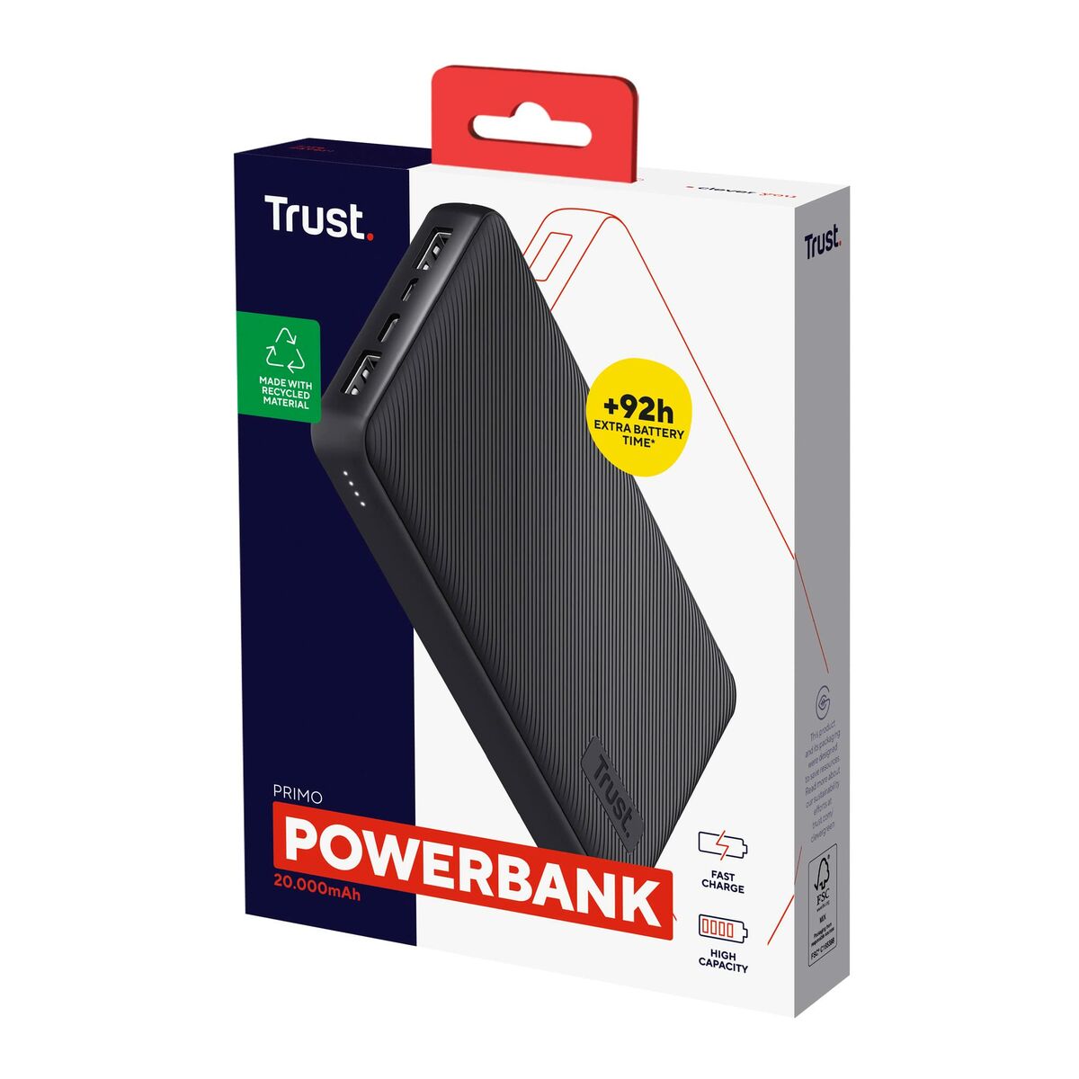 Power Bank Trust Primo Black 20000 mAh - GearHaus