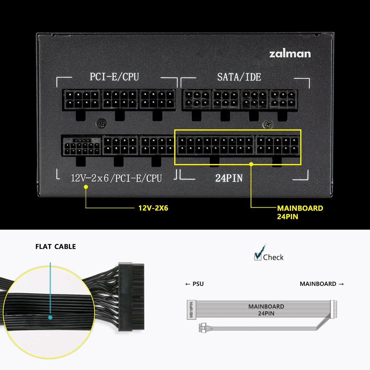 Power supply Zalman ZM1000 - TMX2SE - GearHaus