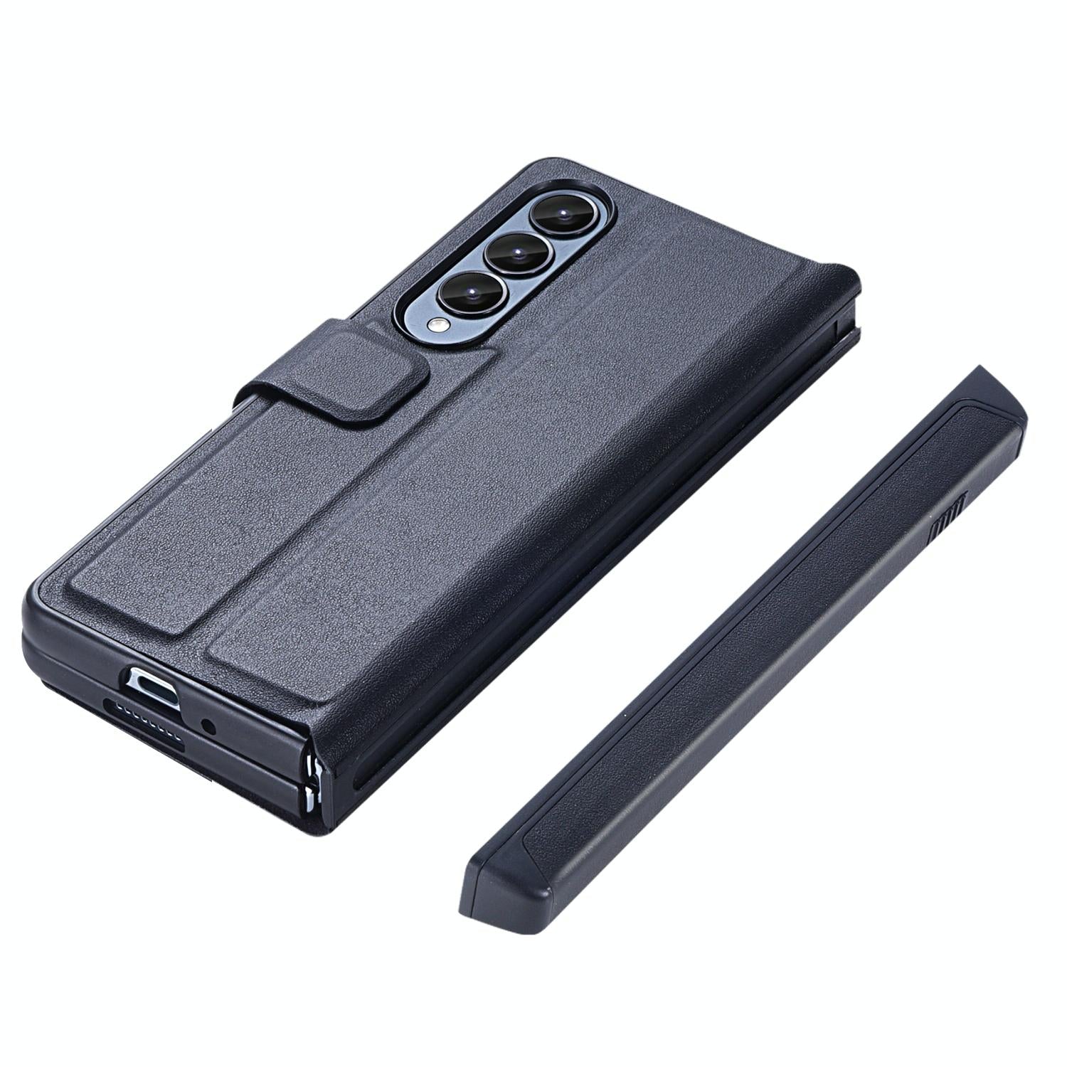 NNEIDS Foldable Magnetic Phone Case With Pen Holder For Samsung Galaxy Z Fold 4 - Portable And Practical - GearHaus