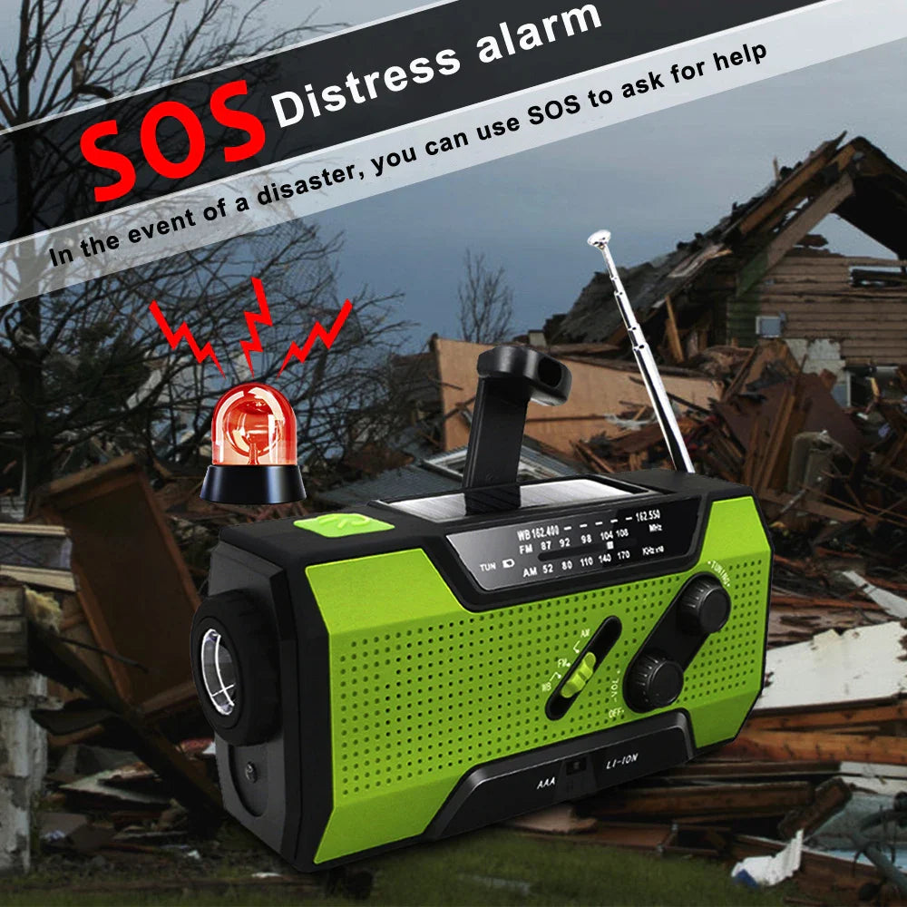 NNEOBA Emergency Radio with Power Bank Green-3