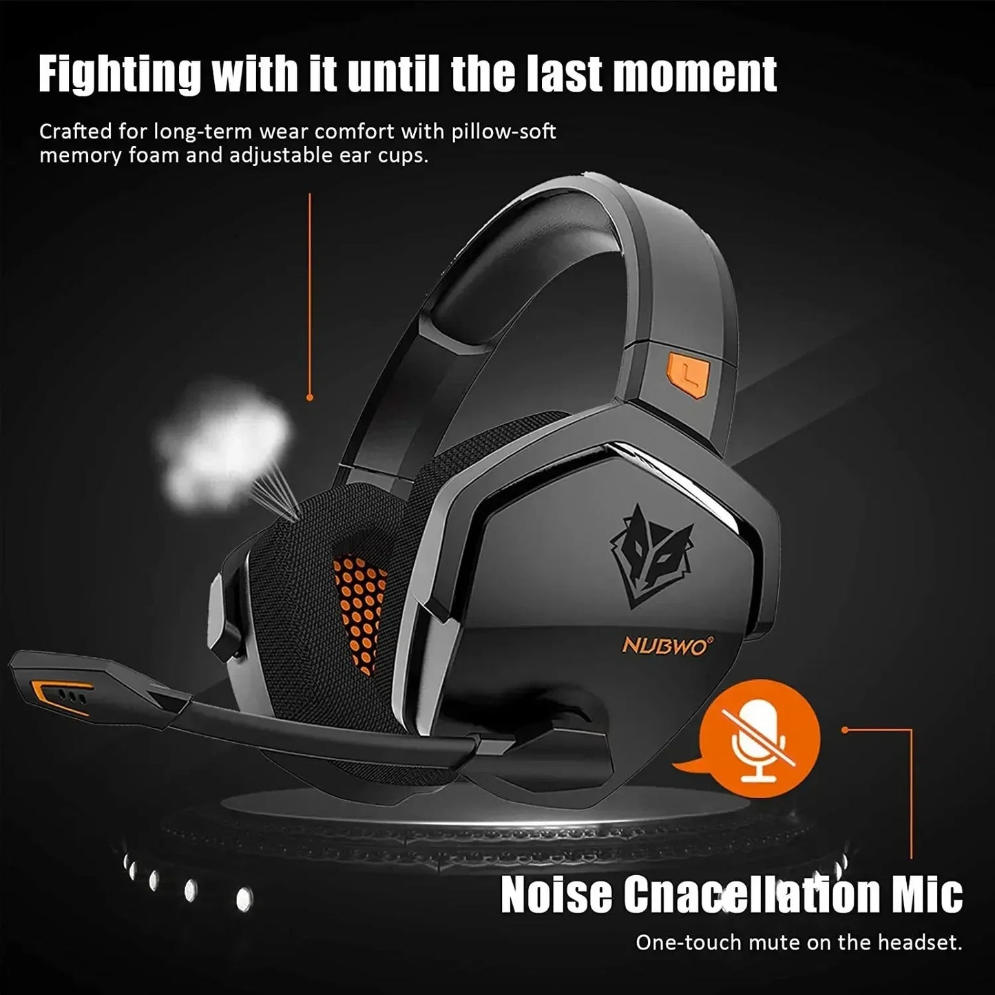 NNEOBA Dual Wireless Gaming Headset Orange - GearHaus