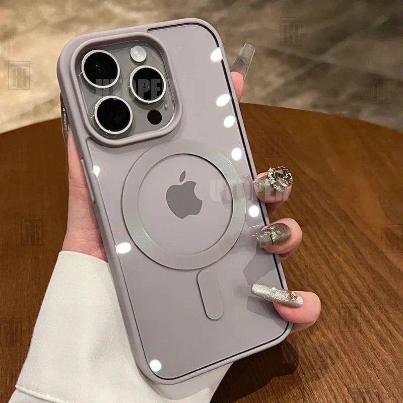 Pink Transparent Acrylic Case for iPhone 17 Air 16 15 14 13 12 11 Pro Max Plus Hard Shockproof Powerful Magnetic Magsafe Cover - GearHaus