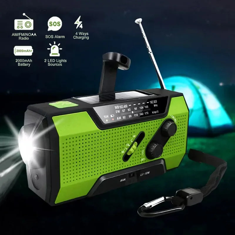 NNEOBA Emergency Radio with Power Bank Green-1