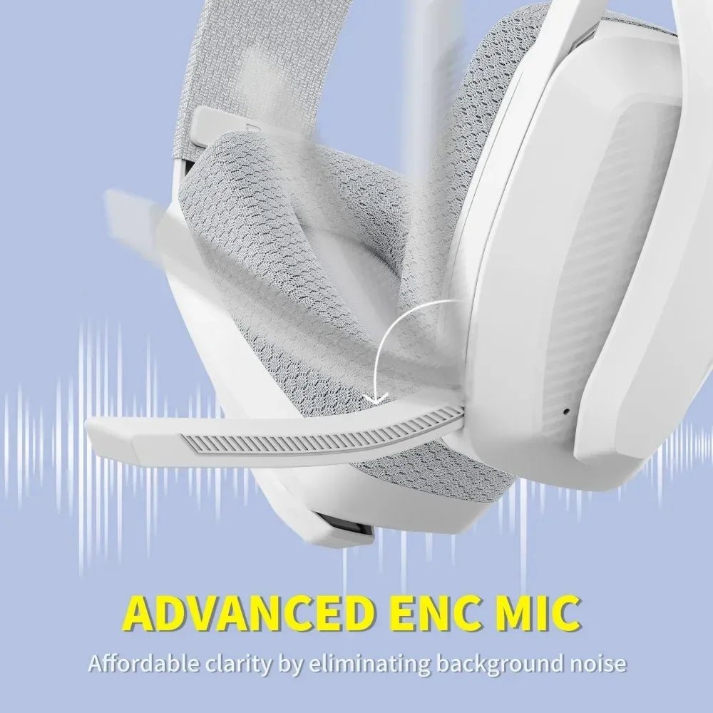 NNEOBA Wireless Gaming Headset with Mic White - GearHaus
