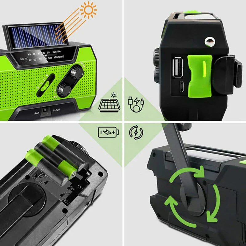 NNEOBA Emergency Radio with Power Bank Green-4