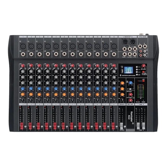 NNEDSZ Hridz 12 Channel Mixing Console Live Studio Audio DJ Mixer Sound Board USB Interface - GearHaus