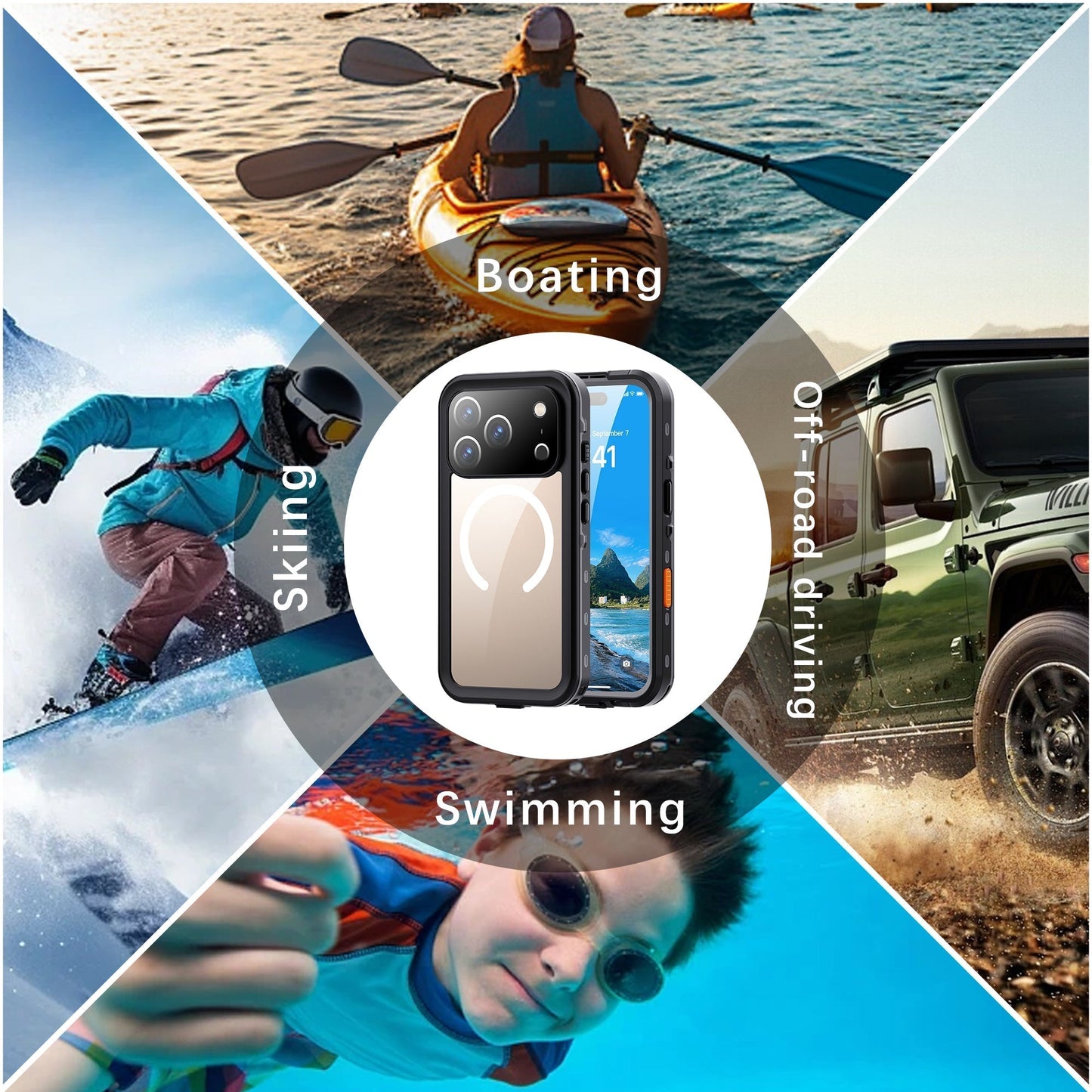NNEDSZ iPhone 17 Pro Waterproof Case Shockproof Lifeproof Case - GearHaus